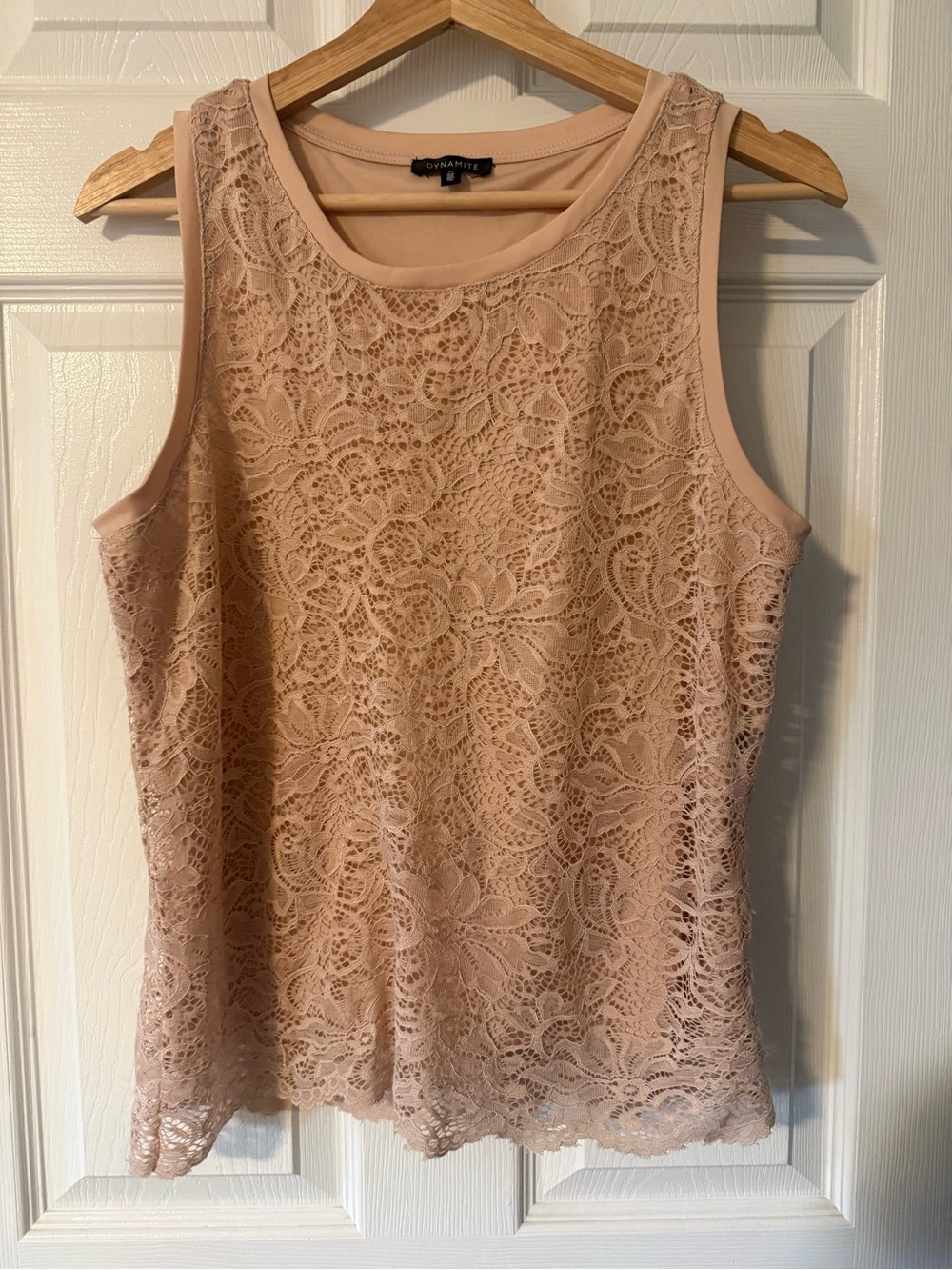 Dynamite Lace Overlay Sleeveless Camisole - Blush Pink